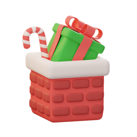 Christmas Chimney  3D Icon