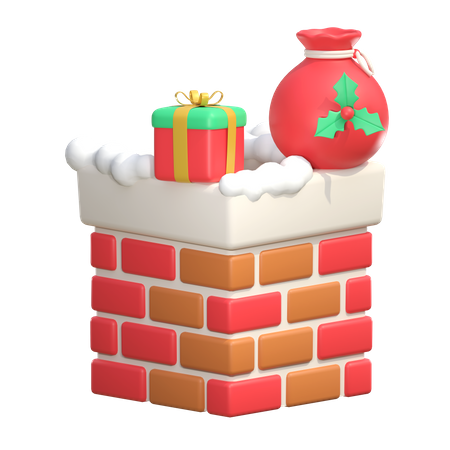 Christmas Chimney  3D Icon