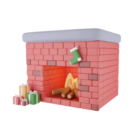 Christmas chimney  3D Icon