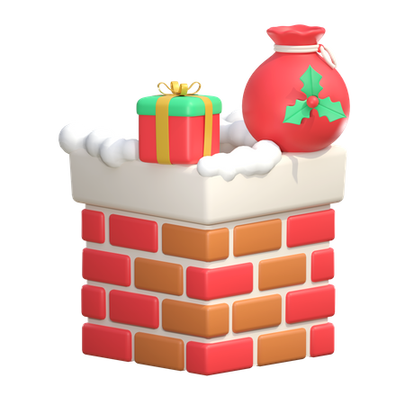 Christmas Chimney 3D Icon