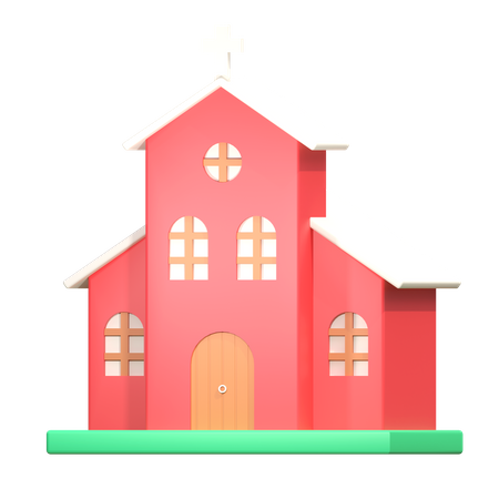 Christmas Church  3D Icon