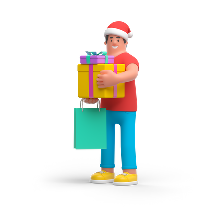 Christmas Courier  3D Illustration