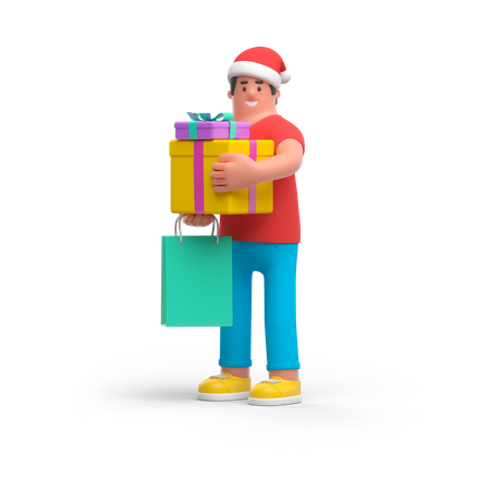 Christmas Courier 3D Illustration