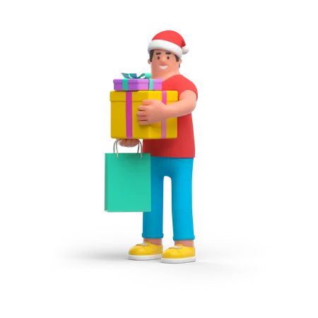Christmas Courier  3D Illustration