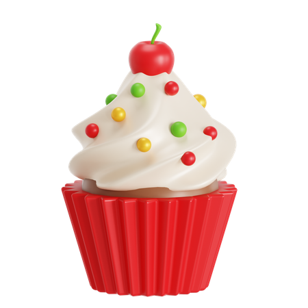 Christmas cupcake  3D Icon