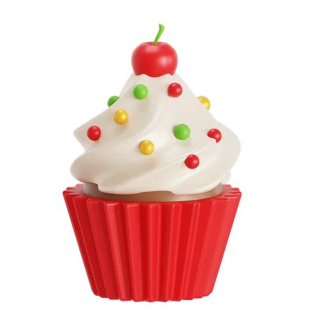 Christmas cupcake  3D Icon