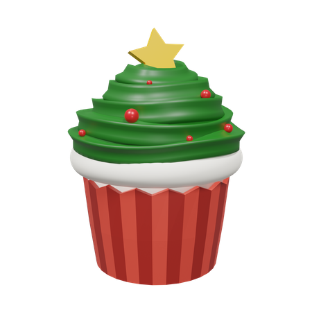 Christmas Cupcake 3D Icon
