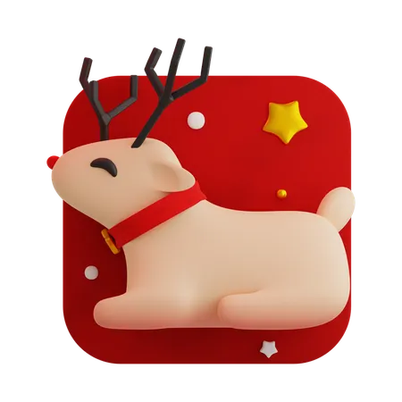Christmas cute raindeer  3D Icon