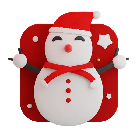 Christmas cute snowman  3D Icon