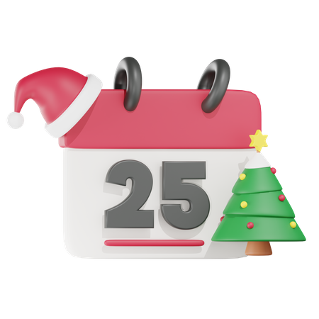 Christmas Date  3D Icon