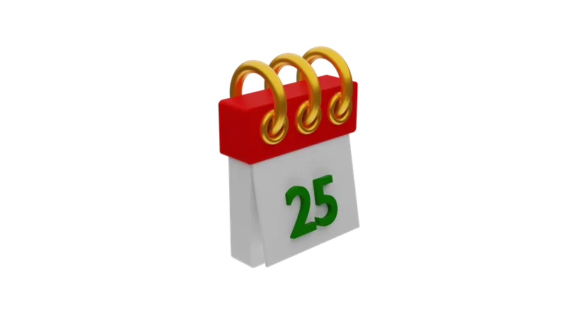 Christmas date  3D Icon