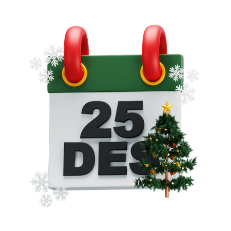 Christmas Day Calendar  3D Icon