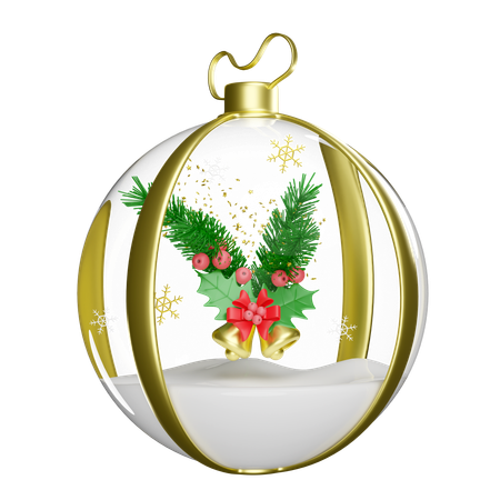Christmas decoration is inside crystal ball  3D Illustration