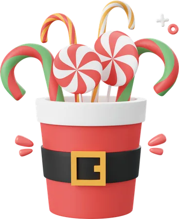 Christmas Decorations Santa Cup  3D Icon