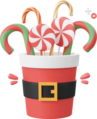 Christmas Decorations Santa Cup Christmas Theme Elements 3 D Illustration 3D Icon
