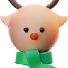 christmas deer emoji 3d
