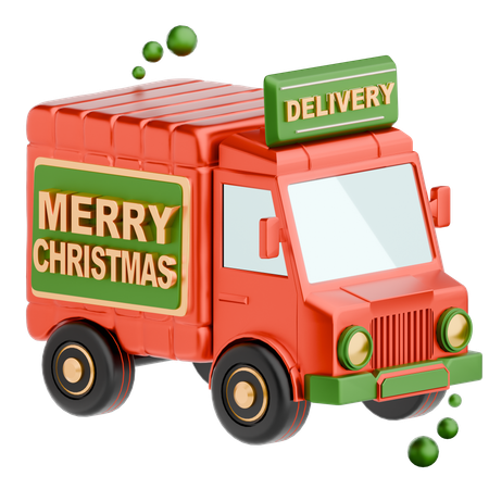 Christmas Delivery Truck  3D Icon