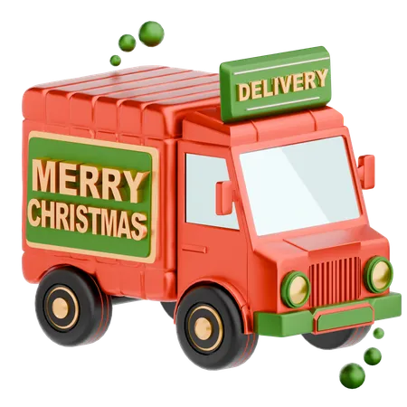 Christmas Delivery Truck  3D Icon