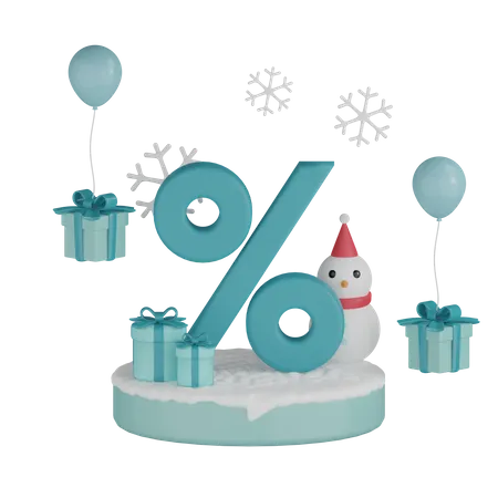 3 D Christmas Product Sale Display 3D Icon
