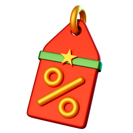 Christmas Discount Tag  3D Icon