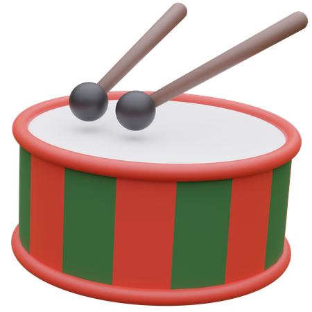 Christmas drum  3D Icon