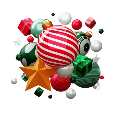 Christmas Elements Float Elements 3 D Illustration 3D Icon