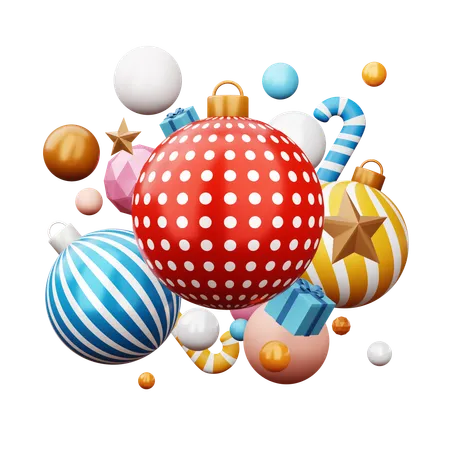 Christmas Elements Float Elements 3 D Illustration 3D Icon
