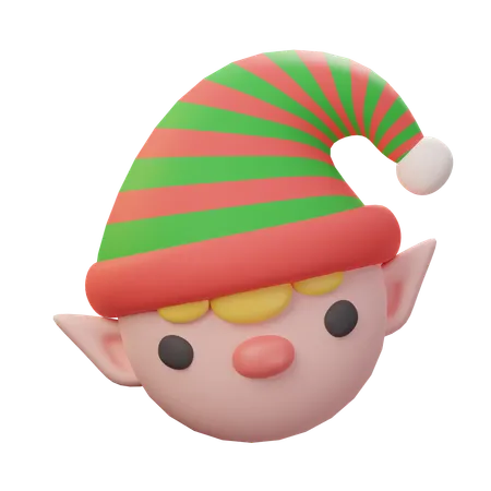 3 D Little Elf Face Christmas Decoration Element 3D Icon