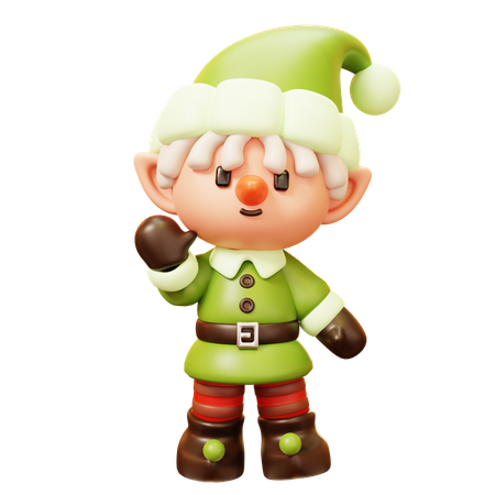 Christmas Elf Greeting  3D Icon