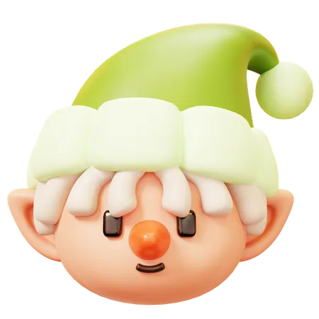 Christmas Elf Head  3D Icon