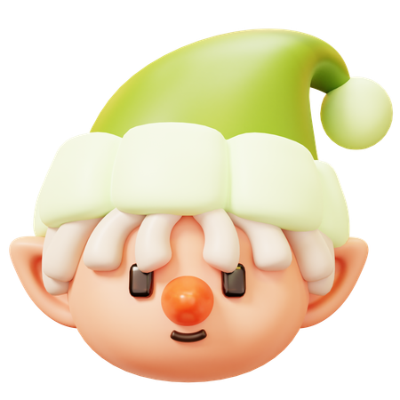 Christmas Elf Head  3D Icon