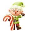 Christmas Elf with Candy Cane