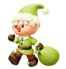 Christmas Elf with Gift Bag