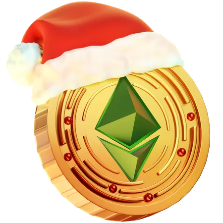 Christmas Ethereum Coin  3D Icon