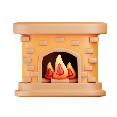 Christmas Fireplace  3D Icon