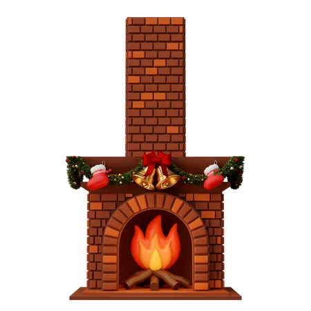 Christmas Fireplace  3D Icon