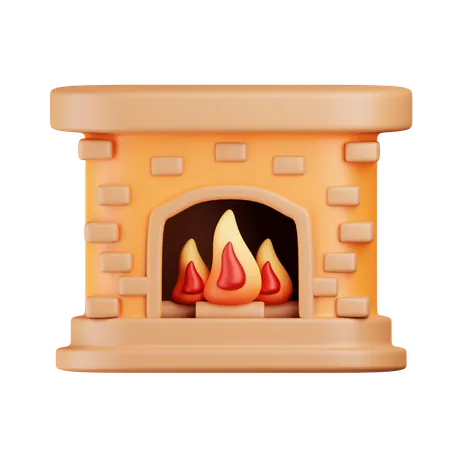 Christmas Fireplace 3D Icon