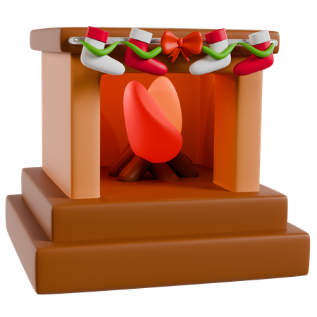 Christmas Fireplace Warmth  3D Icon