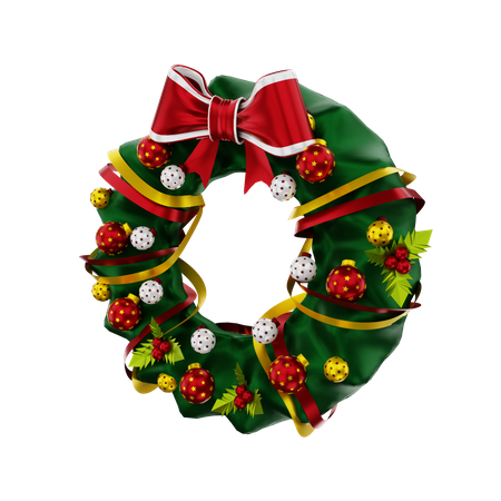 Christmas flower wreath  3D Illustration