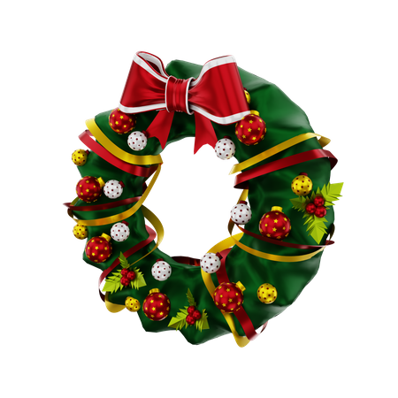 Christmas flower wreath 3D Illustration
