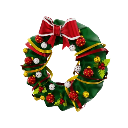 Christmas flower wreath  3D Illustration