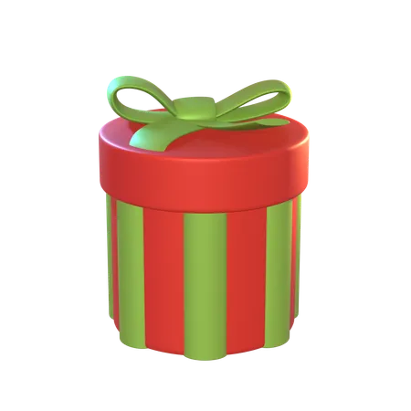 3 D Christmas Cylinder Gift Iconic Design 3D Icon
