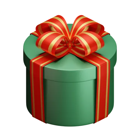 Christmas Gift In Cylinder Box 3 D Rendering Icon 3D Illustration