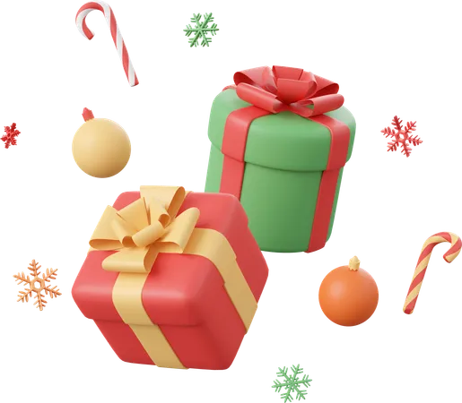 Christmas Gift And Decorations  3D Icon