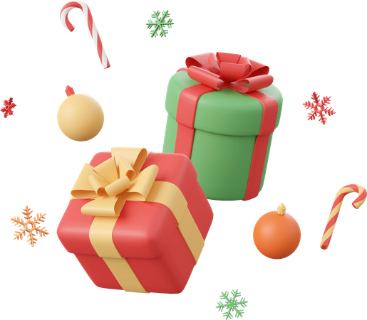 Christmas Gift And Decorations  3D Icon