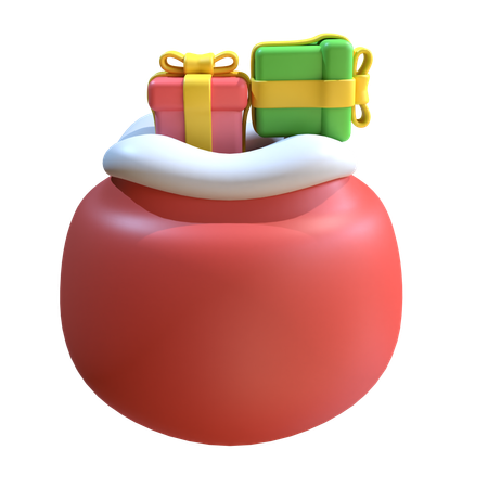 Christmas Gift Bag  3D Icon