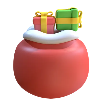 Christmas Gift Bag  3D Icon