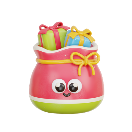 Christmas Gift Bag  3D Icon