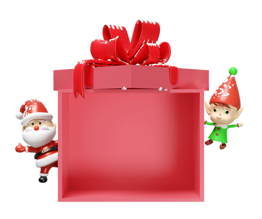 Christmas gift box  3D Illustration