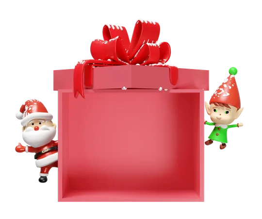 Christmas gift box  3D Illustration